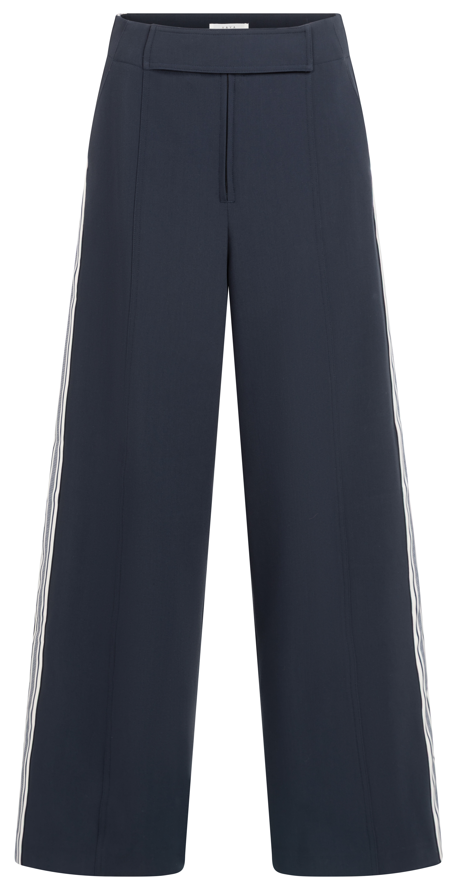 YAYA High Waist Wide Leg Trousers W Inkwell Blue