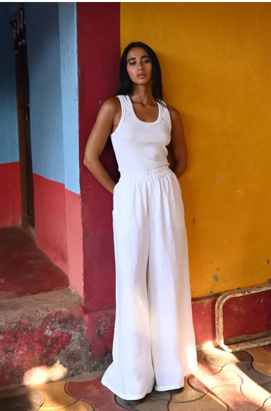 Shanty Positano Pant - White Linen