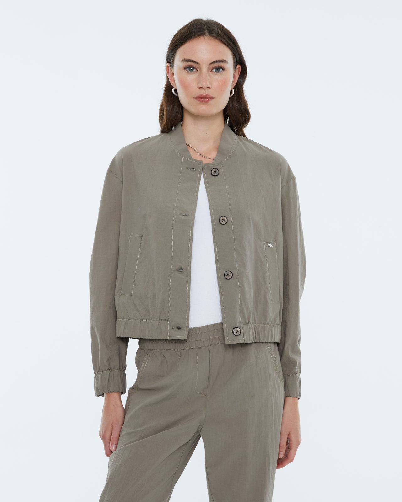 Andam Cropped Khaki Jacket