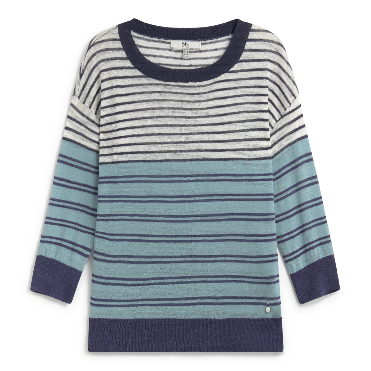 Andam fine-knit striped sweater with a round