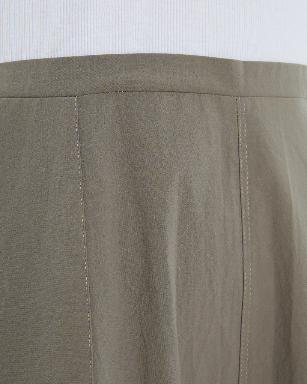 Andam Sleeveless white and khaki cotton dress