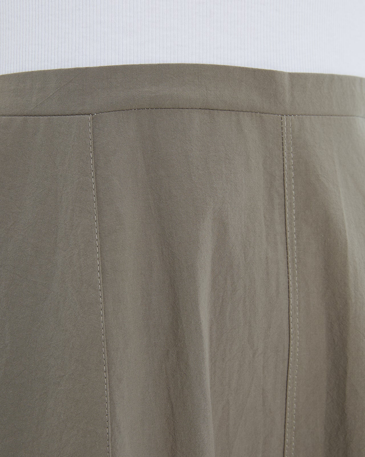 Andam Sleeveless white and khaki cotton dress
