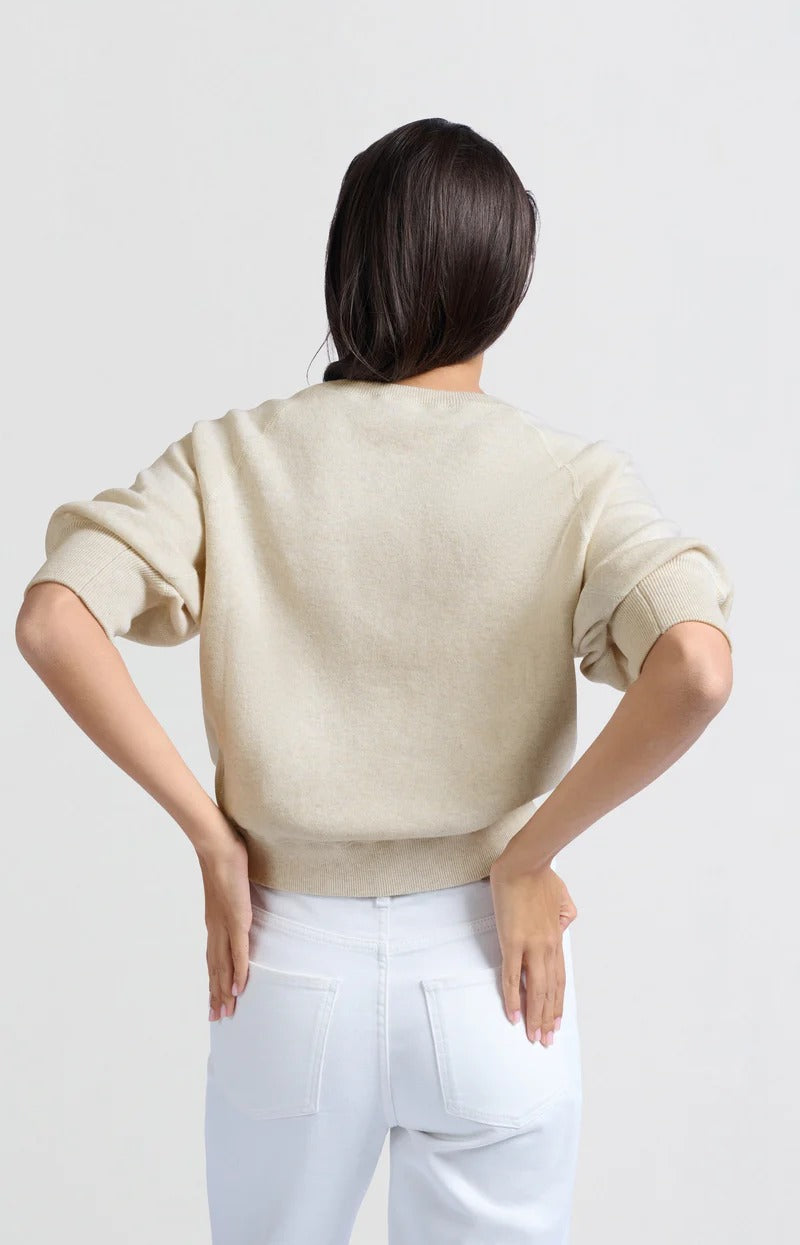 YAYA Sweater with Raglan Sleeves - Nature Melange