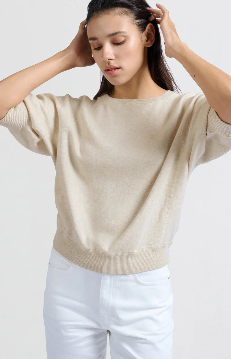 YAYA Sweater with Raglan Sleeves - Nature Melange