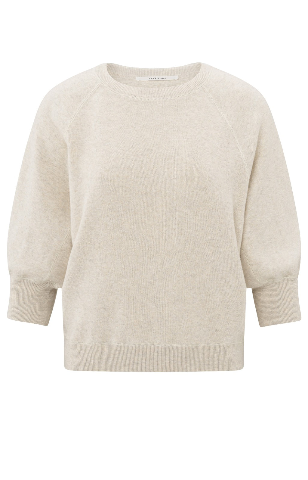 YAYA Sweater with Raglan Sleeves - Nature Melange