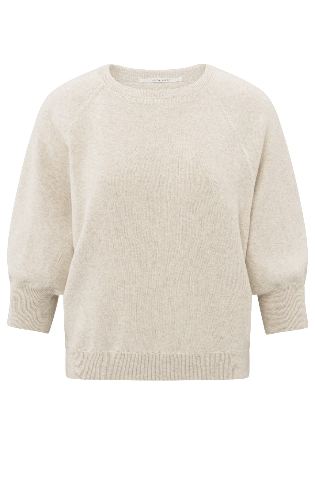 YAYA Sweater with Raglan Sleeves - Nature Melange