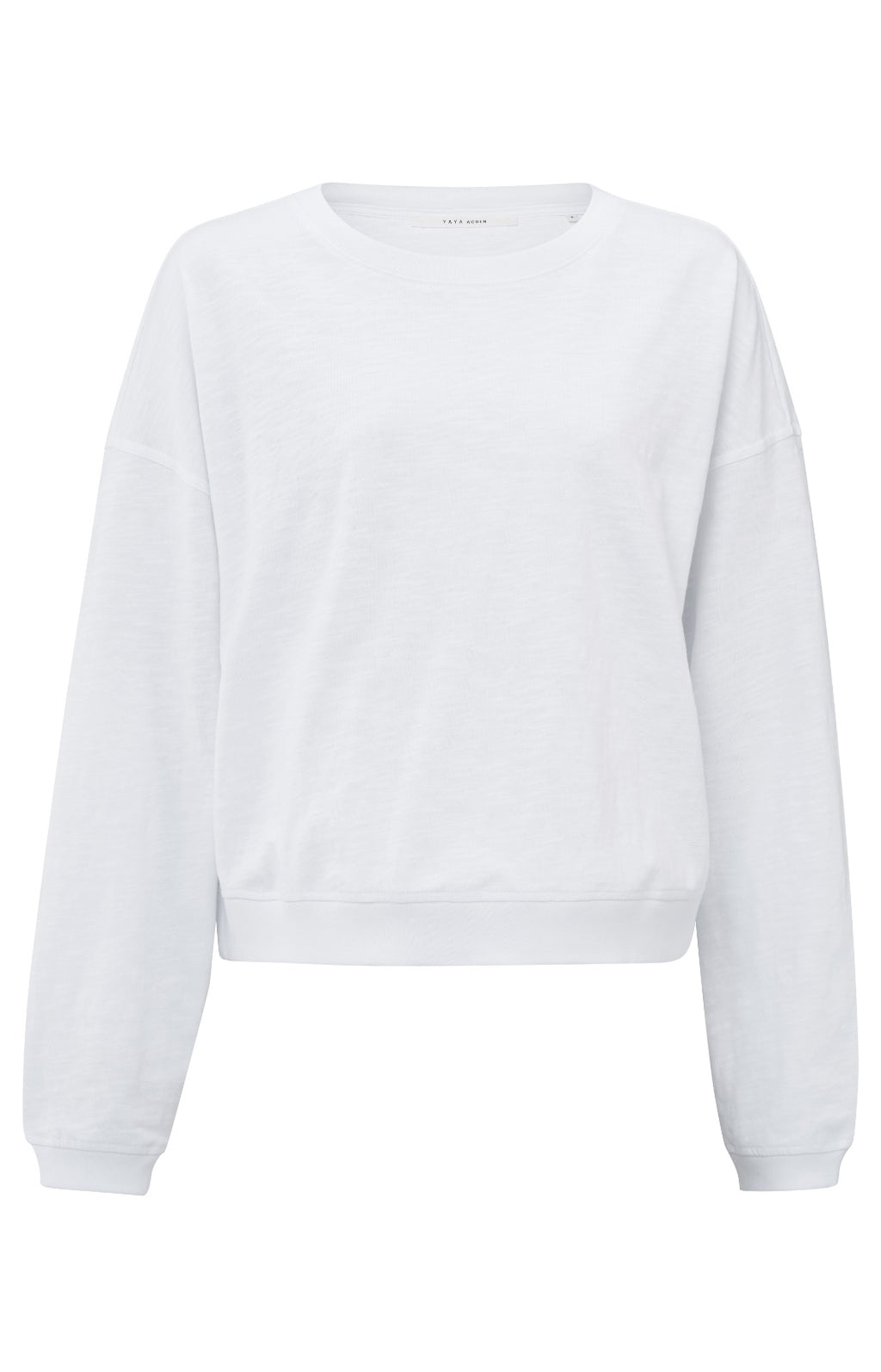 YAYA Oversized long-sleeved melange sweatshirt - Pure White