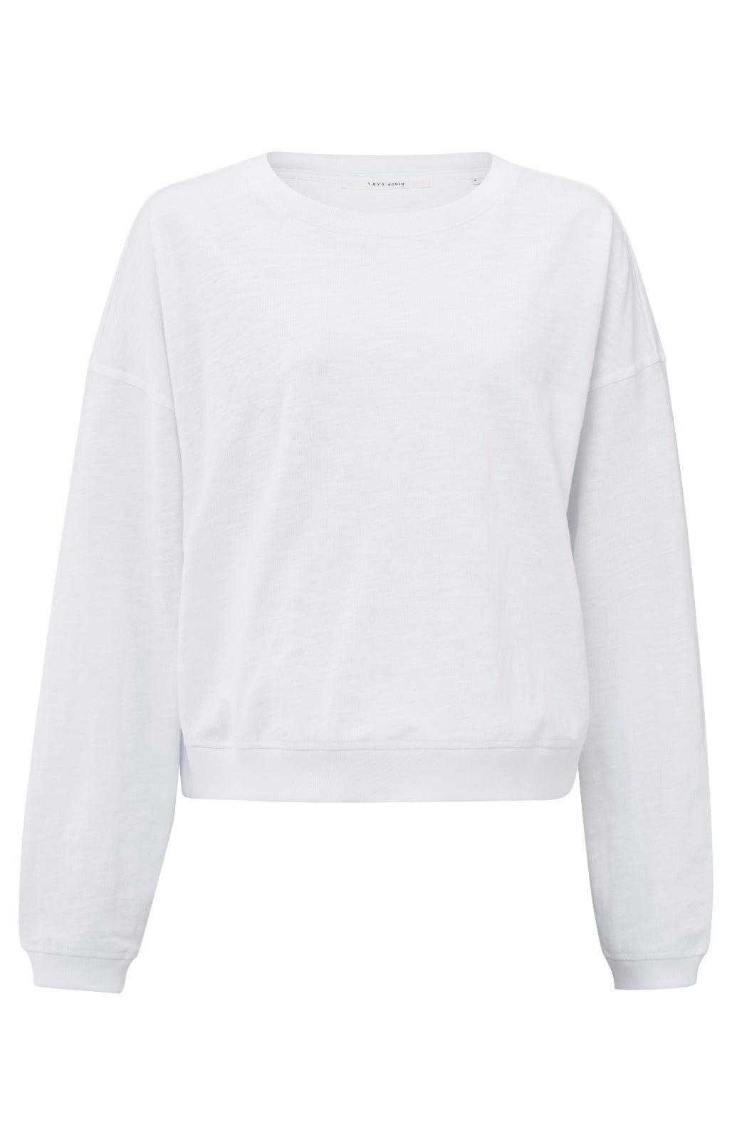YAYA Oversized long-sleeved melange sweatshirt - Pure White