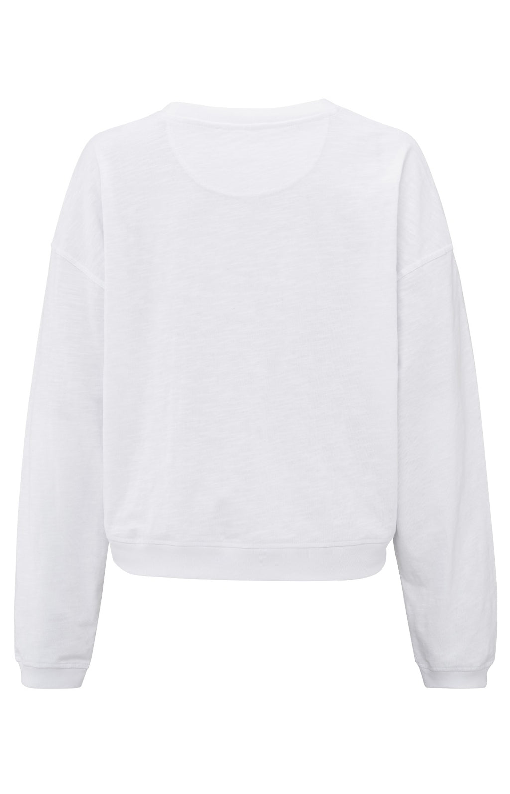 YAYA Oversized long-sleeved melange sweatshirt - Pure White
