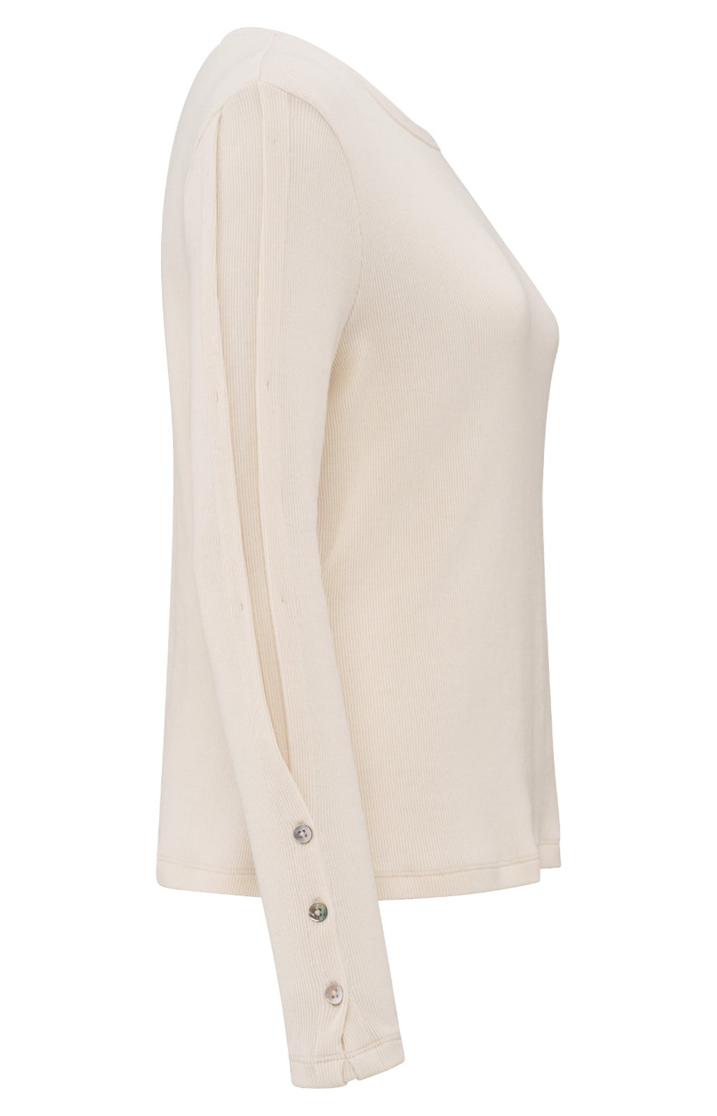 YAYA Long Sleeve Ribbed with Buttons Details