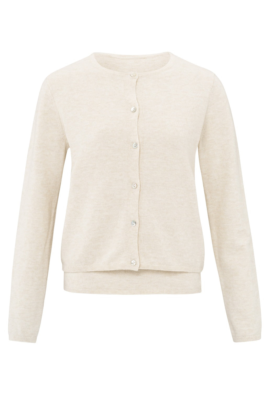 YAYA Nature Melange Short Cardigan Two in One Piece