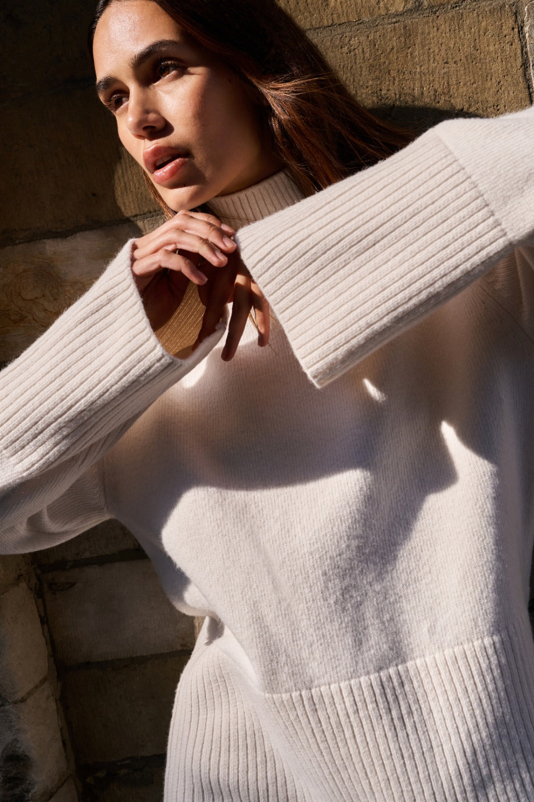 YAYA High Neckline Sweater Ls Snowfall White 10002