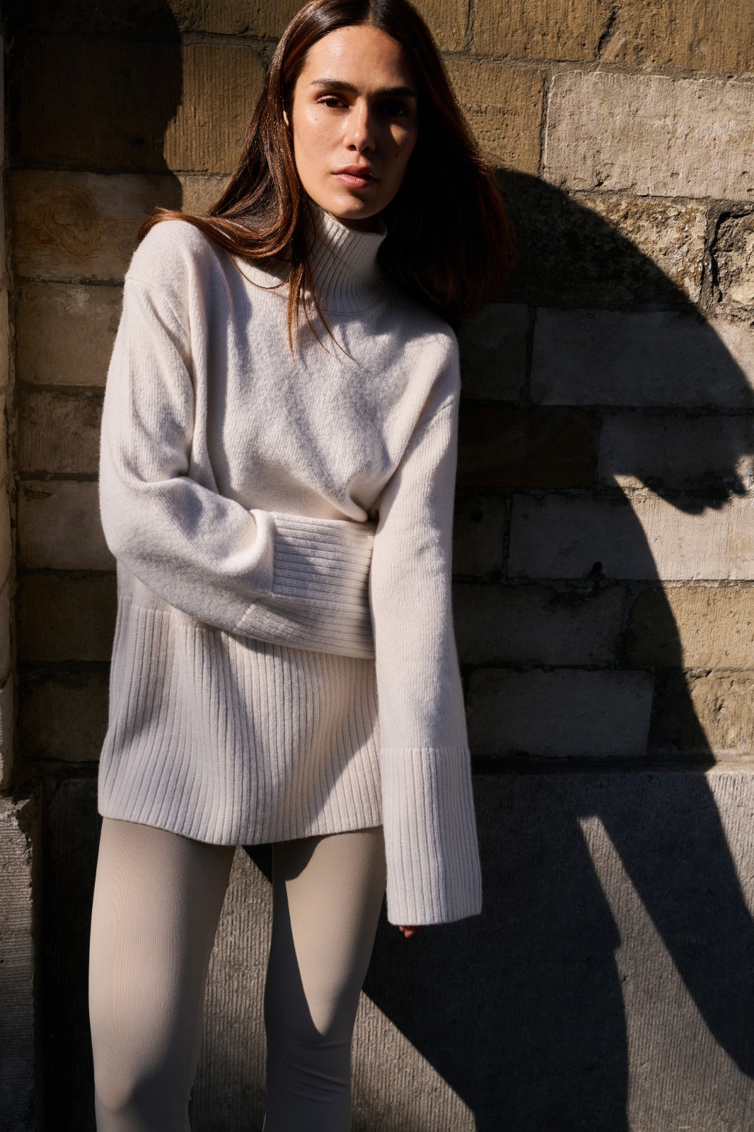 YAYA High Neckline Sweater Ls Snowfall White 10002