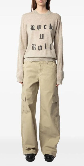 Zadig & Voltaire Rock n Roll Destressed Jumper - Light Beige