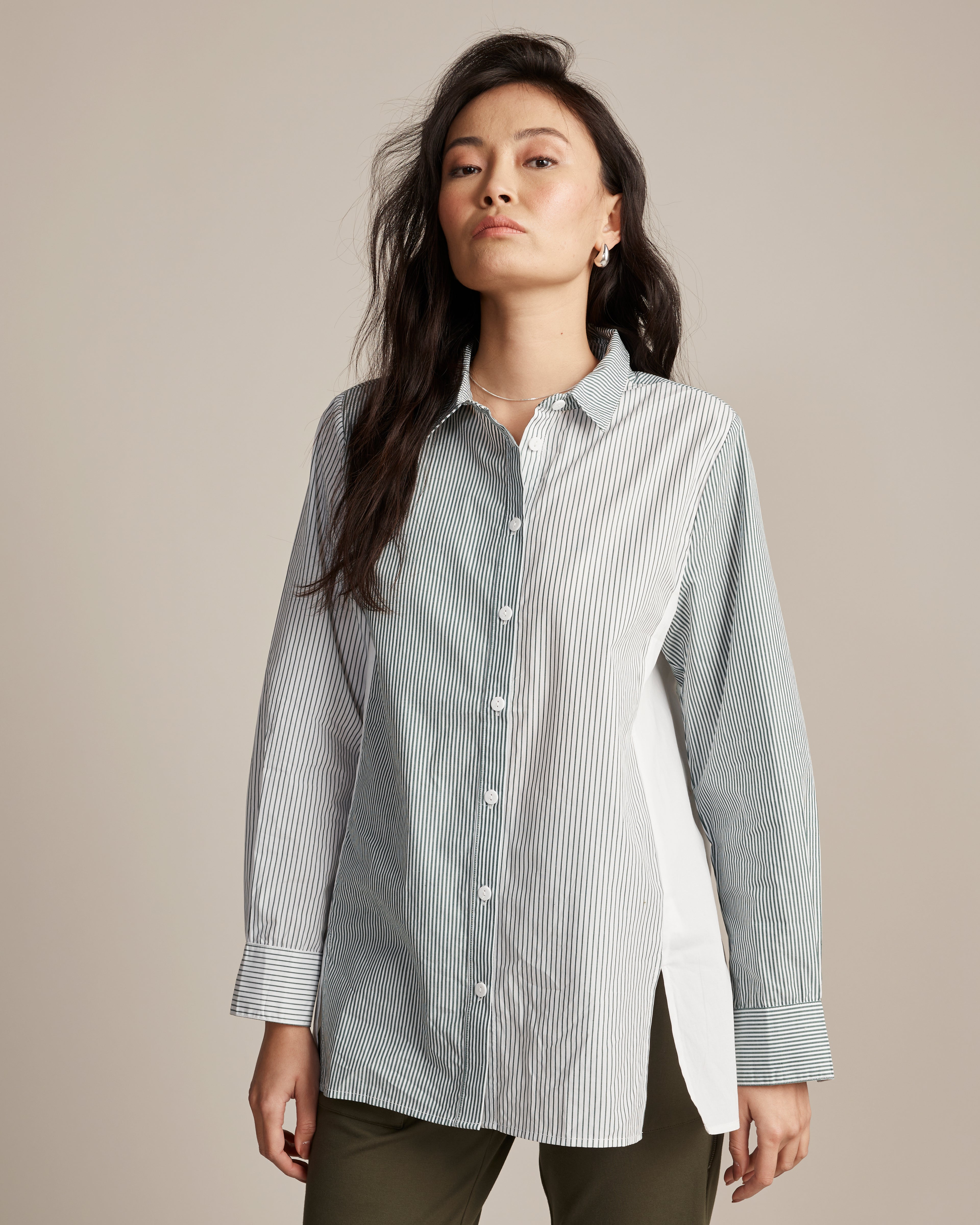 Sirocco Khaki & White Button Up