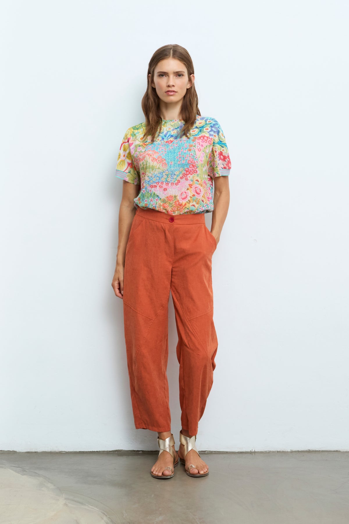 Aldo Martins Pants in Burned Orange and Pink