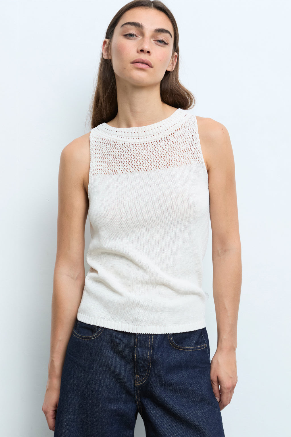 Aldo Martins Black and Off-White Sleeveless Top