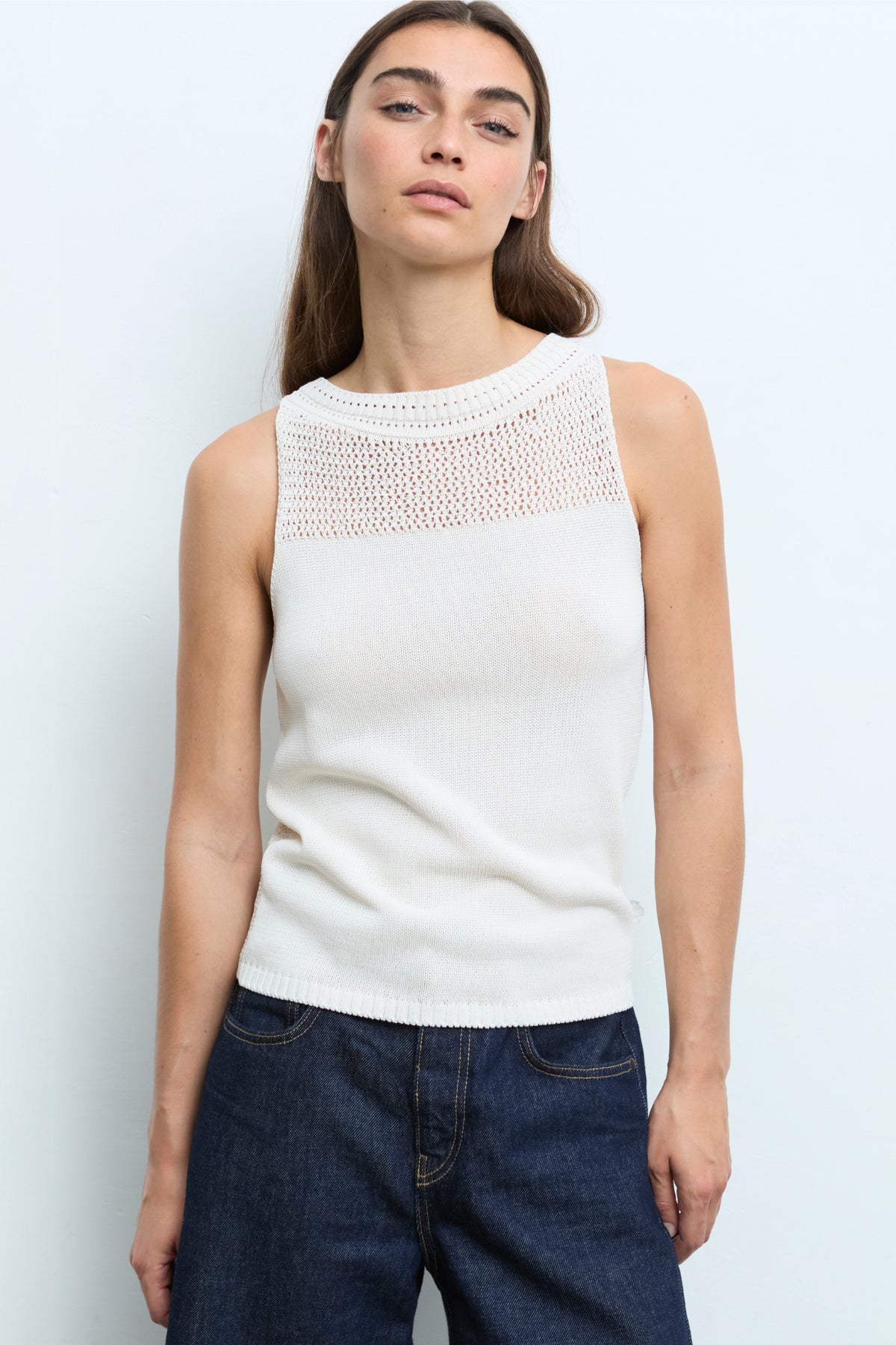 Aldo Martins Black and Off-White Sleeveless Top